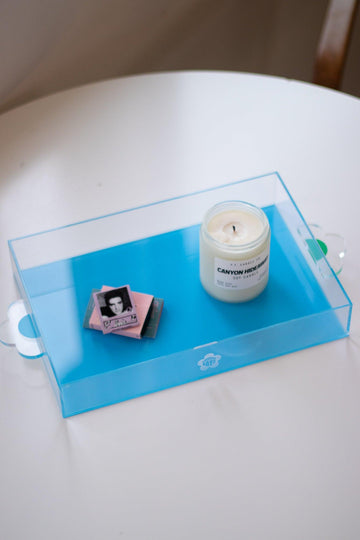 Flower Acrylic Tray - Blue/Green - offe market