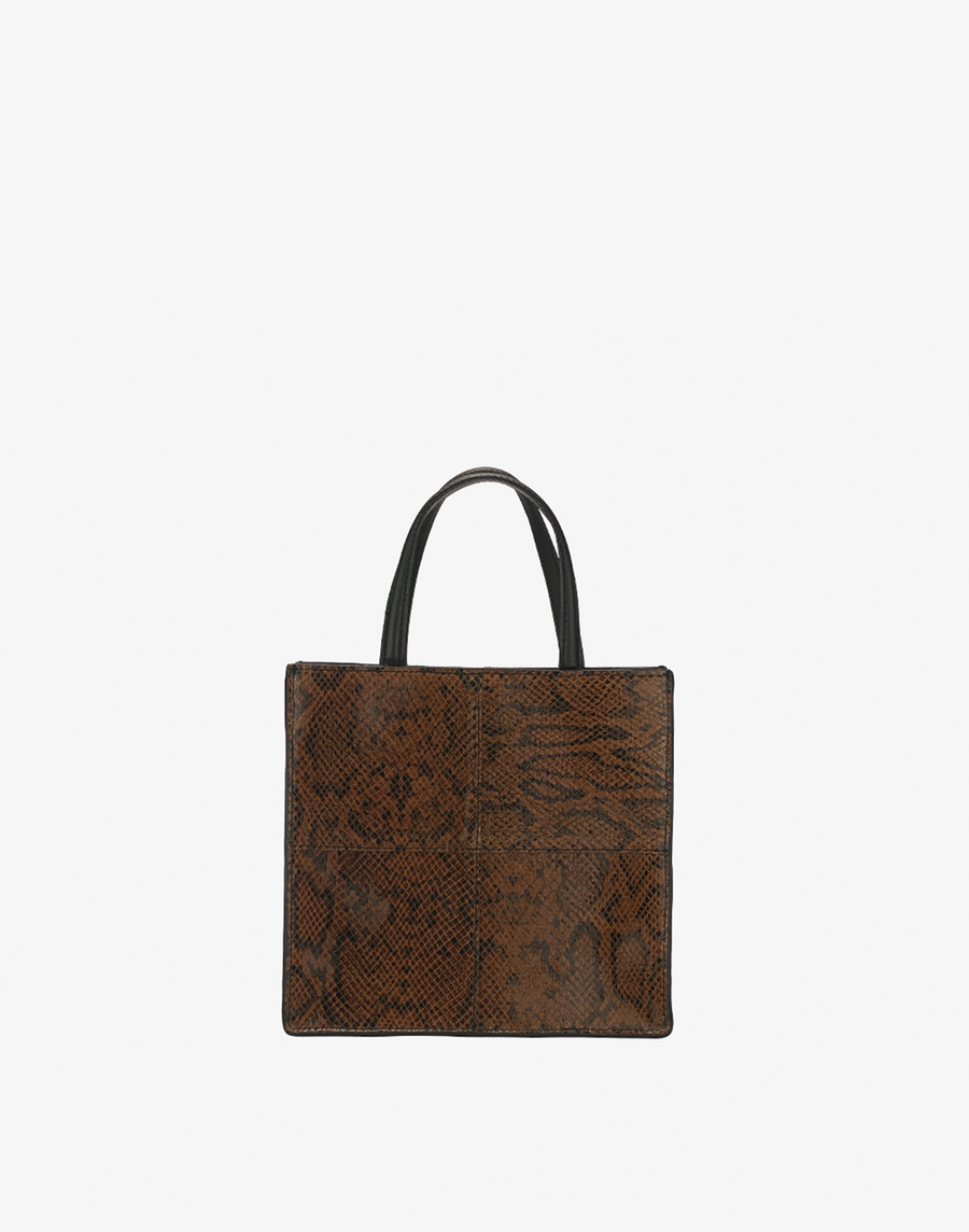 Mini Paperbag Tote - Amber Python - offe market