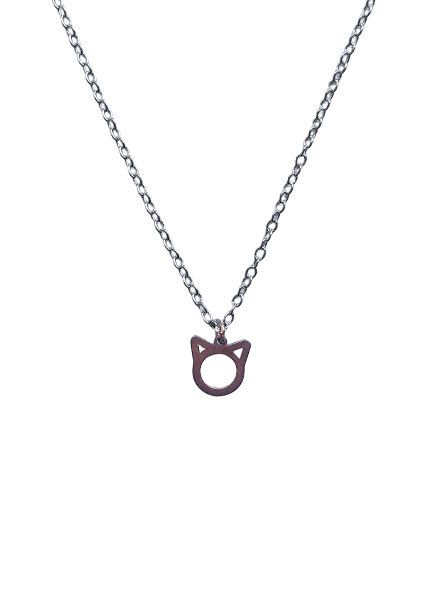 Kitten Charm Necklace - Silver/Rose Vermeil - offe market