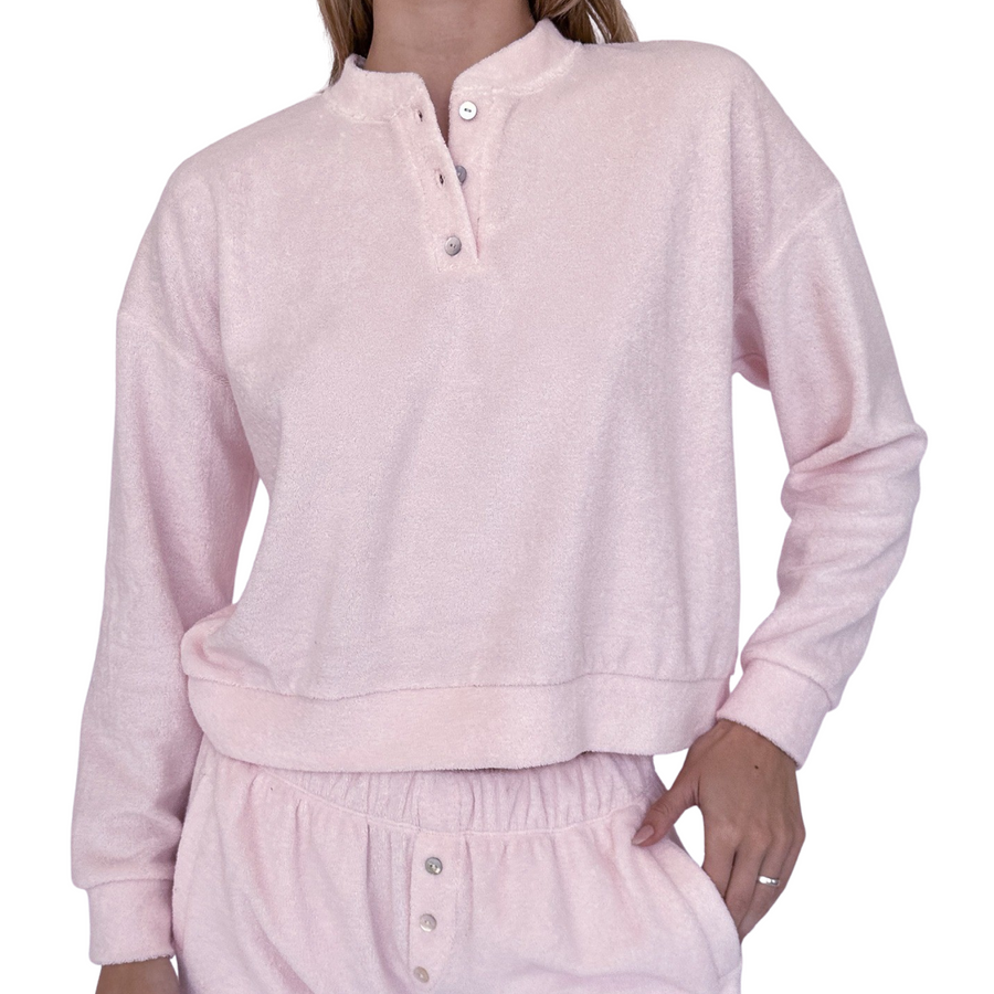 Terry Henley Sweatshirt - Peony