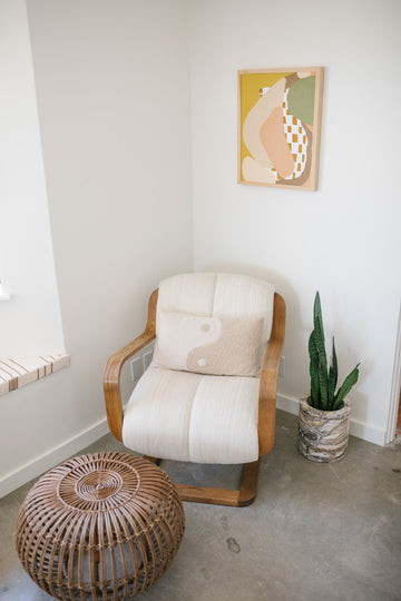 X Prism Beige + White Yin Yang Patchwork Pillow